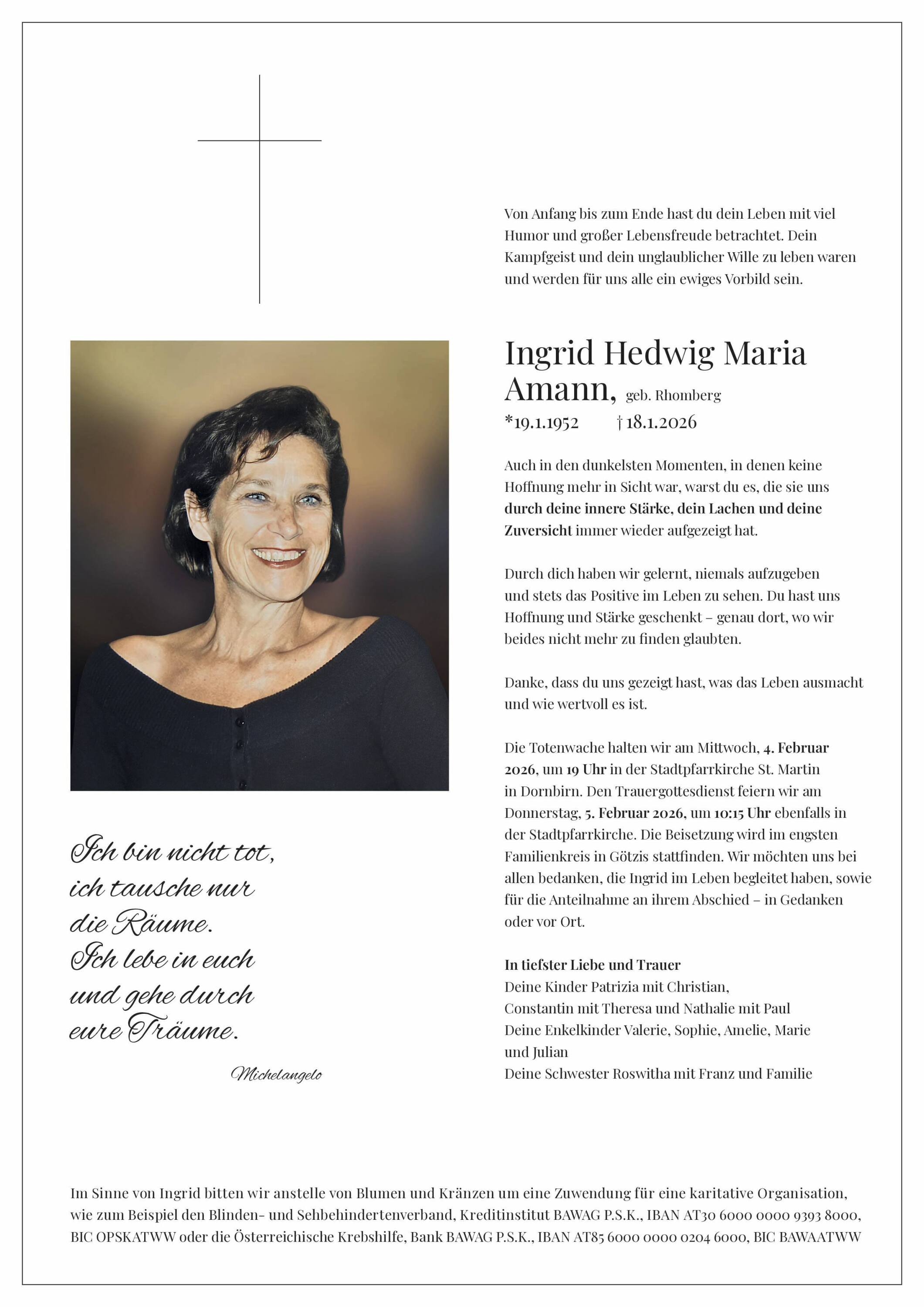 Ingrid Hedwig Maria Amann